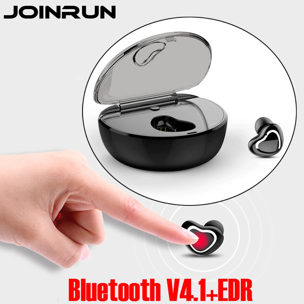 Беспроводные Bluetooth наушники Joinrun гарнитура вкладыши с зарядным чехлом