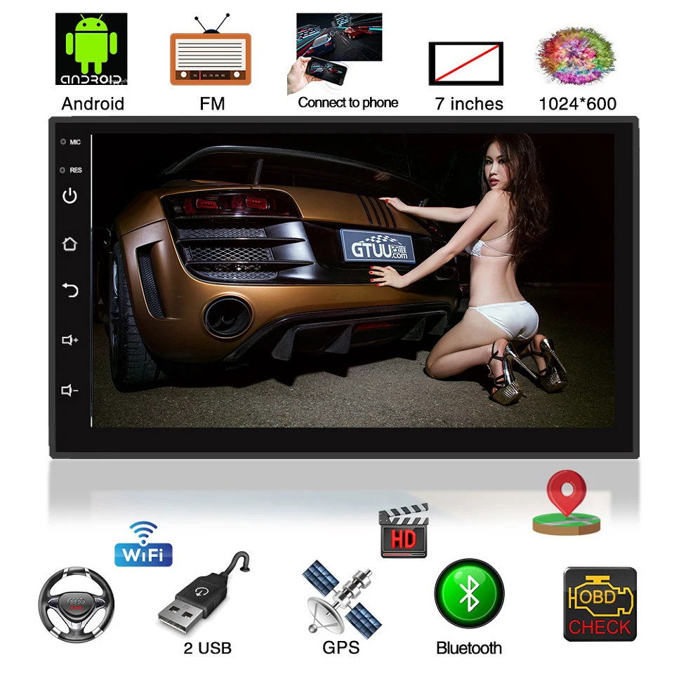 2 Din 7 &quotAndroid универсальный автомобильный Радио мультимедийный плеер Bluetooth gps