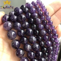 natural stone round purple amethysts crystals loose spacer beads for jewelry making diy bracelet necklace 15 4681012mm