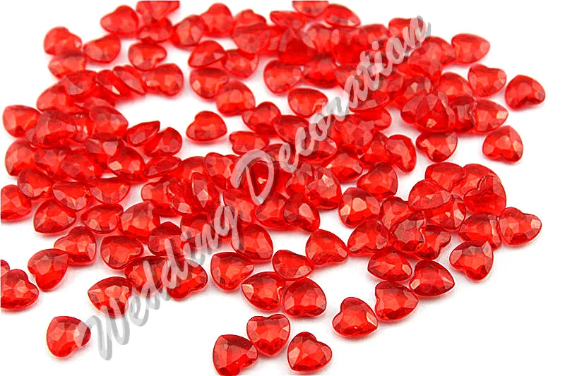 Бесплатная доставка 1000 шт./лот 12 мм акриловые красные сердца форма Свадьба/День