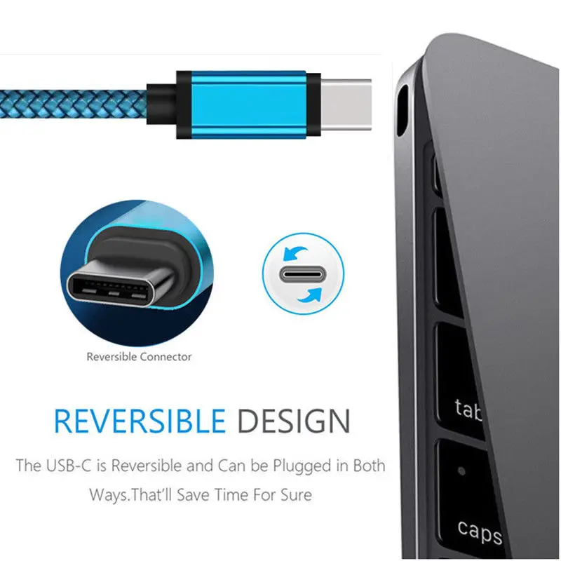 1 м/2 м/3 м Плетеный зарядный кабель Micro USB/Type C/iOS для синхронизации данных iPhone 8 7 6 Plus 5
