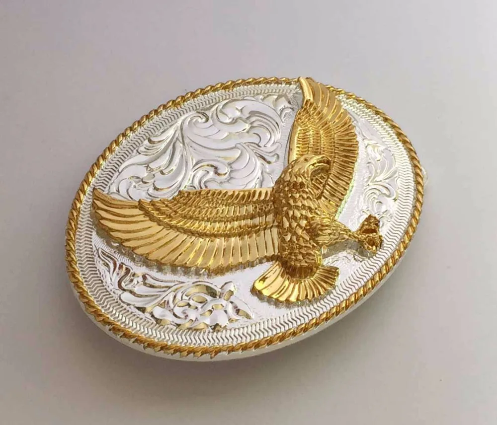 Gold Flying Eagle Floral Flower Western Cowboy Belt Buckle SW-BY852 suitable for 4cm wideth snap on belt with continous stock | Дом и сад
