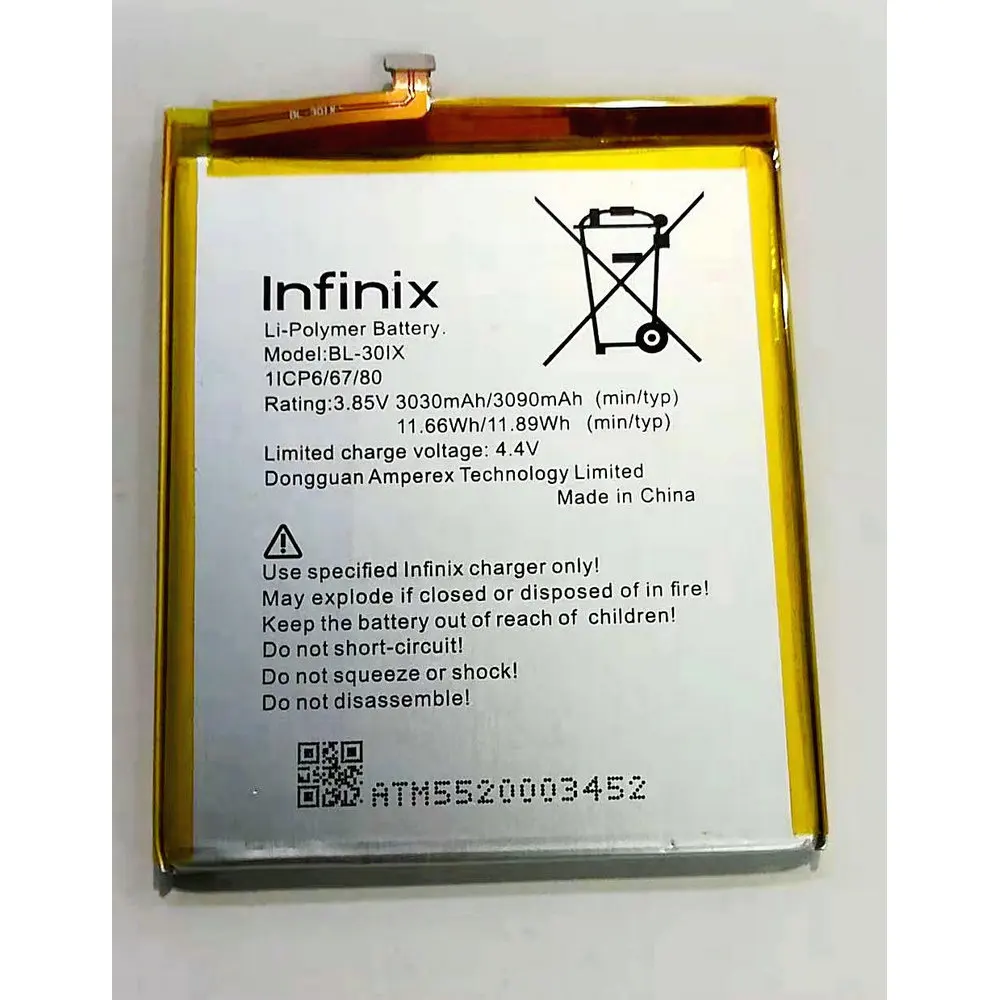 Высококачественная аккумуляторная батарея 3030 мАч для смартфона Infinix Zero 3 X552 BL