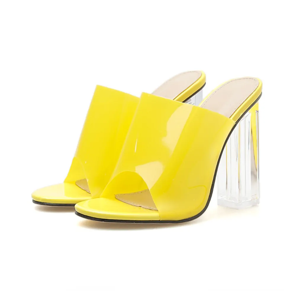 Talon transparente femme buty na koturnie/женские летние повседневные Модные прозрачные туфли на высоком каблуке с кристаллами; Si14