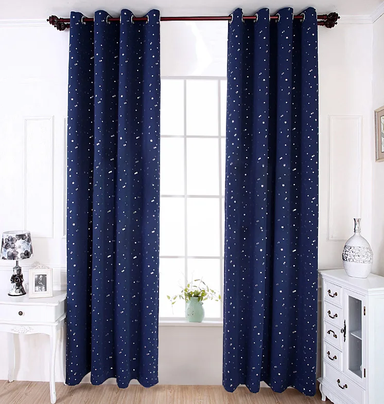 NAPEARL затемненные шторы для детской спальни с рисунком звезды темно синее окно в