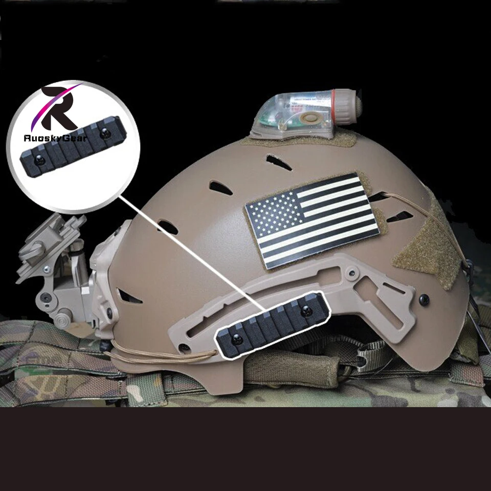 Тактический шлем аксессуар 4 шт. Airsoft 3 дюймов нейлон направляющий рельс тактический фонарь для EX шлем