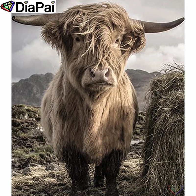 DIAPAI 100% полная квадратная/круглая дрель 5D DIY Алмазная картина &quotAnimal yak&quot вышивка
