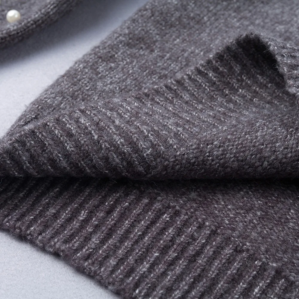 New Autumn winte women sweaters pearl lantern sleeve knitted sweater pullover female grey Short paragraph jumpers | Женская одежда