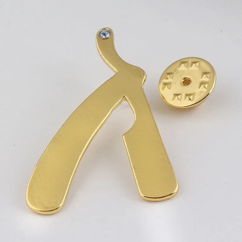 Brooches Pins RJ Горячая 14 стиль хип-хоп Парикмахерская Инструменты ожерелья 3D Парикмахерская Полюс бритва сушилка Ножницы гребень Парикмахерская Подвеска колье ювелирные изделия - Окраска металла: Brooches Pins