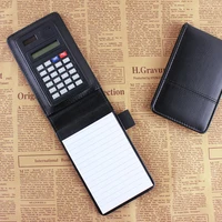 small pocket notebook a7 mini pu leather multifunction office business portable notepad note book with calculator stationery