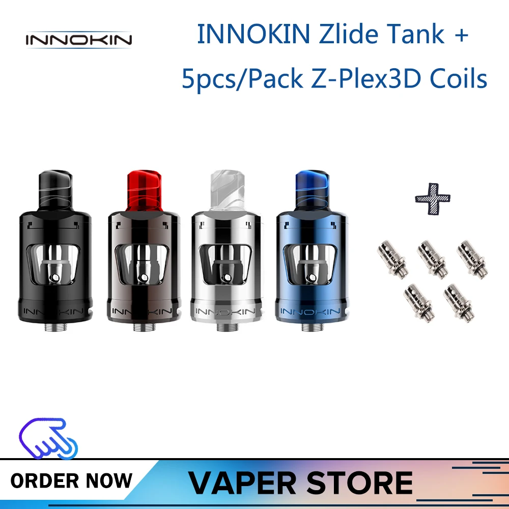 Оригинальный Innokin Zlide бак добавить 5 шт. Z Plex3D катушка 0.48ohm испаритель 2 мл емкость