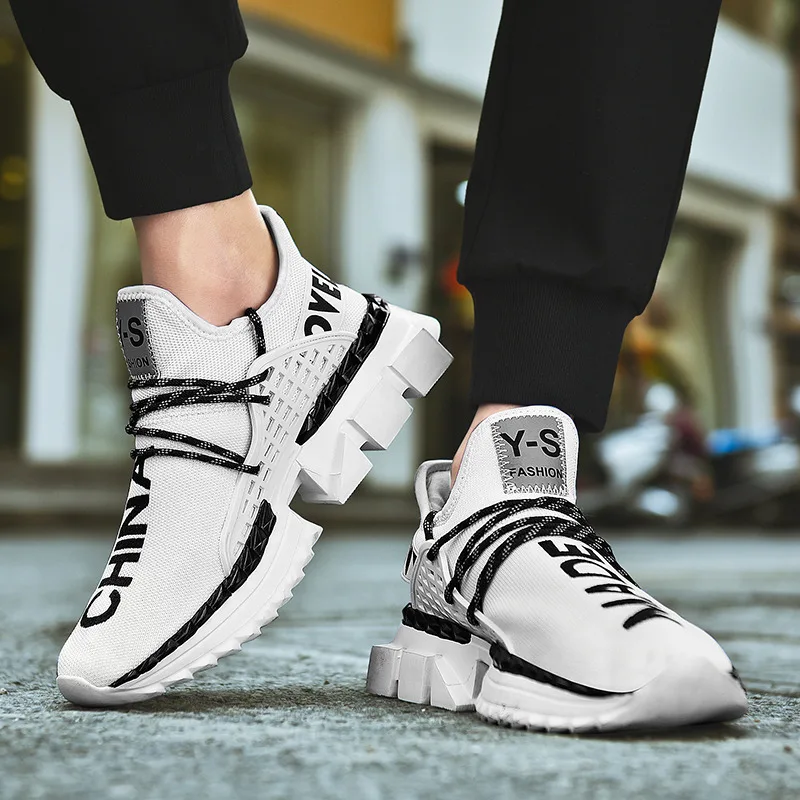 Новые профессиональные беговые кроссовки для мужчин из вязаной сетки с человеческими ногами, гонщики скорости, тренажеры на открытом воздухе, спортивные летние.