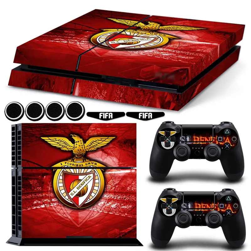 Бенфика Футбол клуб PS4 винил Стикеры Нескользящие хост кожи чехол + 2x