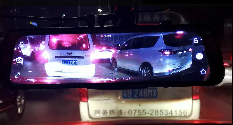 XCGaoon 10 дюймов Автомобильный видеорегистратор с сенсорным экраном зеркало заднего вида видеорегистратор спереди и сзади Камера двойной 1080P видео в формате Full HD Регистраторы