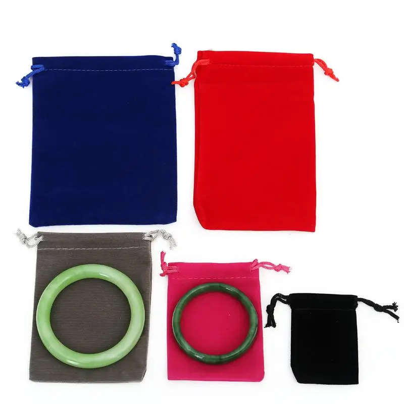 

4.7"*5.9" (12*15 cm) Black Red Blue Purple Jewelry Pouches Bags Velvet Drawstring Bags for Rings Necklace Packaging supplies