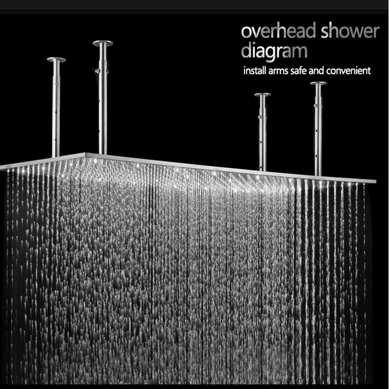 

Modern Hotel Ceiling Showerhead Rain Massage Big Shower Panel 304 Stainless Steel Brushed Quality Bathtub Large Shower