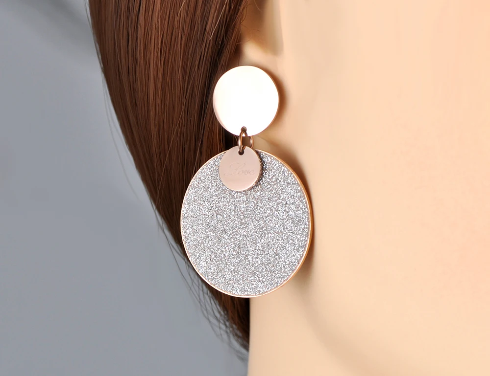 YiKLN модные офисные серьги из нержавеющей стали ювелирные изделия цвета розового