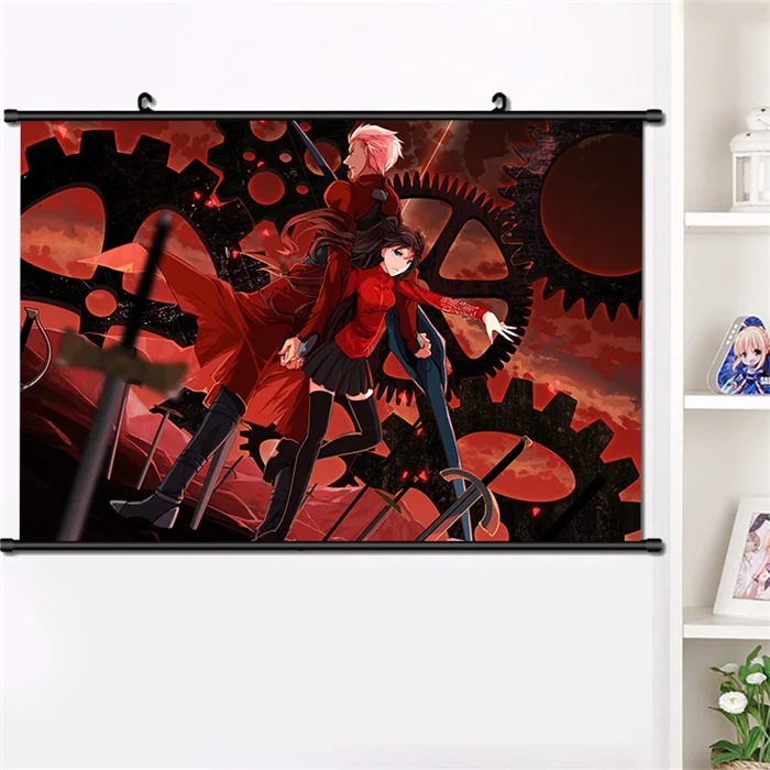 A Японское аниме Fate/stay night tohsaka Rin сексуальный косплей стены прокрутки Фреска плакат настенный висящий плакат Otaku домашний декор сбор 40*60 см - Цвет: A
