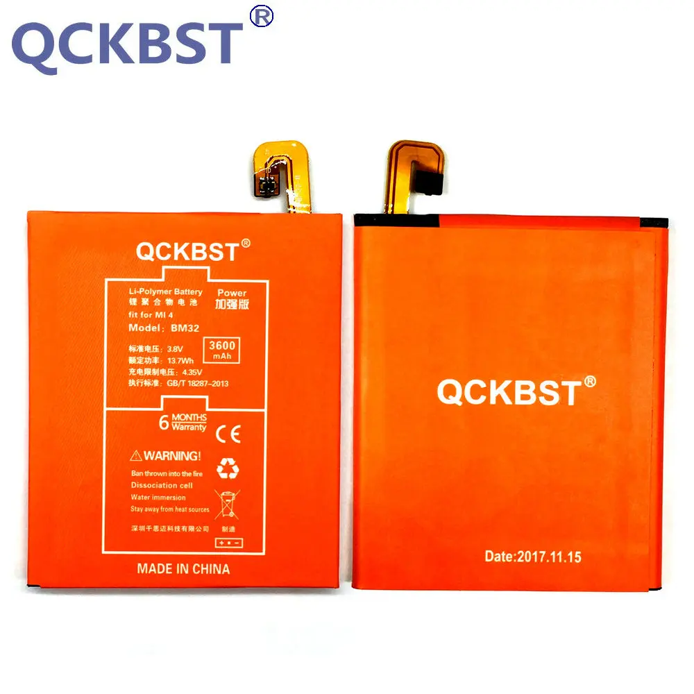 QCKBST BM32 3600mAh High Capacity Battery For Xiaomi Mi4 Mi 4 Original Replacement Phone Li-ion Batteries | Мобильные телефоны и