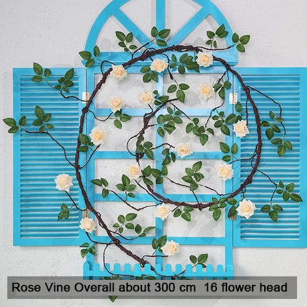 RoseVine 300cm C P Xuanxiaotong сиреневые искусственные цветы лоза Магнолия цветок розы из ротанга для весны свадебная АРКА аксессуары подвесная настенная гирлянда - Цвет: RoseVine 300cm C P