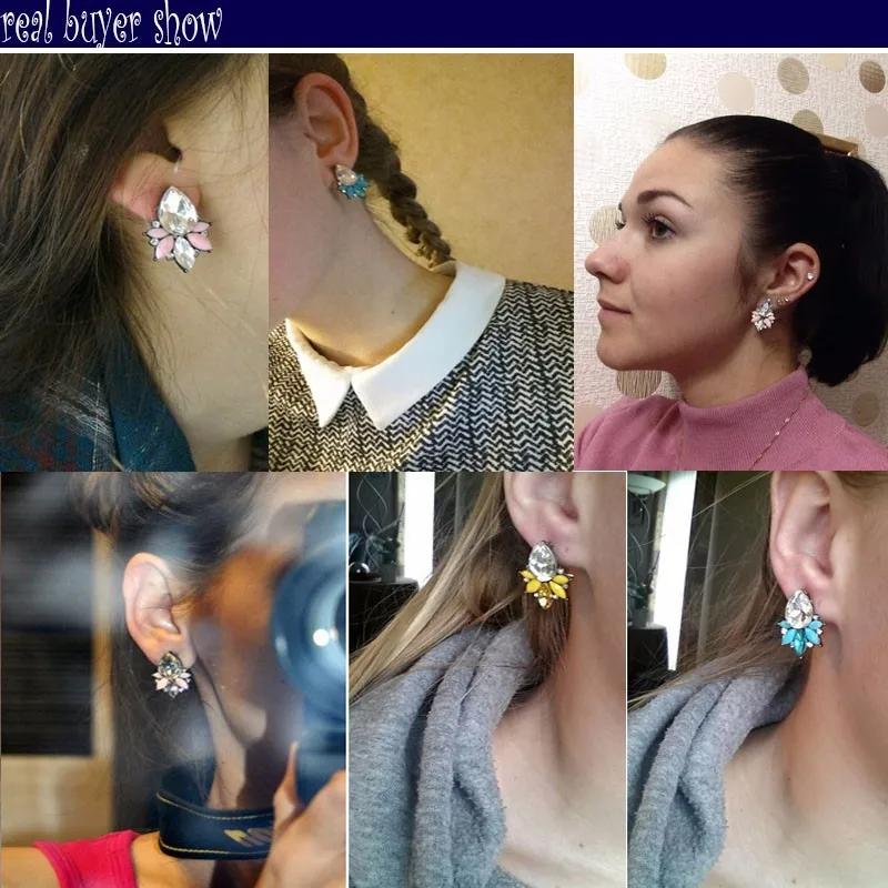 

2020 Mixed Vintage maxi Crystal brincos feminino boucle d'oreille femme boho jewelry pendientes for Women Fashion Stud Earring