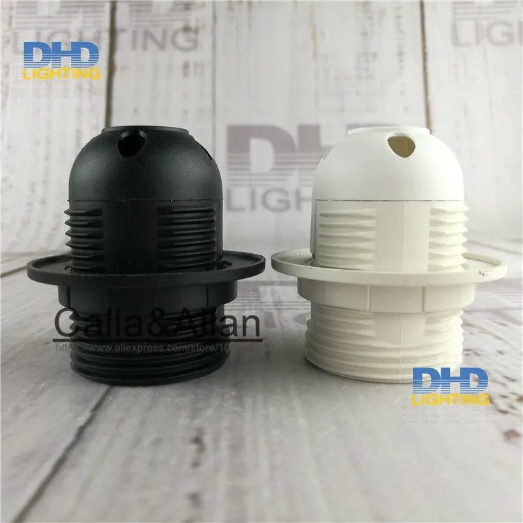 

Free shipping plastic lamp sockets white or black lamp base E27 fitting phenolic lampholder with or without shade holders