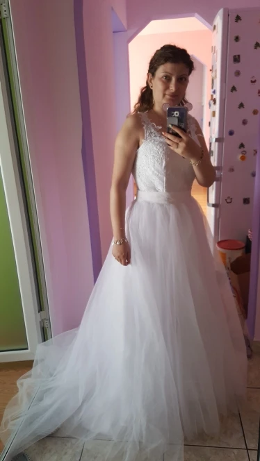Женское платье невесты с прозрачной спинкой и вырезом сердечко|bridal dress|lace wedding