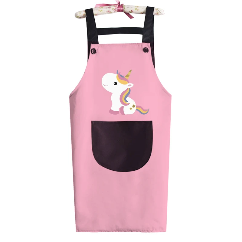 Pink 3 68x74 см мультфильм Ins Единорог напечатанный водонепроницаемый маслостойкий фартук для взрослых товары для дома, кухни инструменты для уборки пищи - Цвет: Pink 3