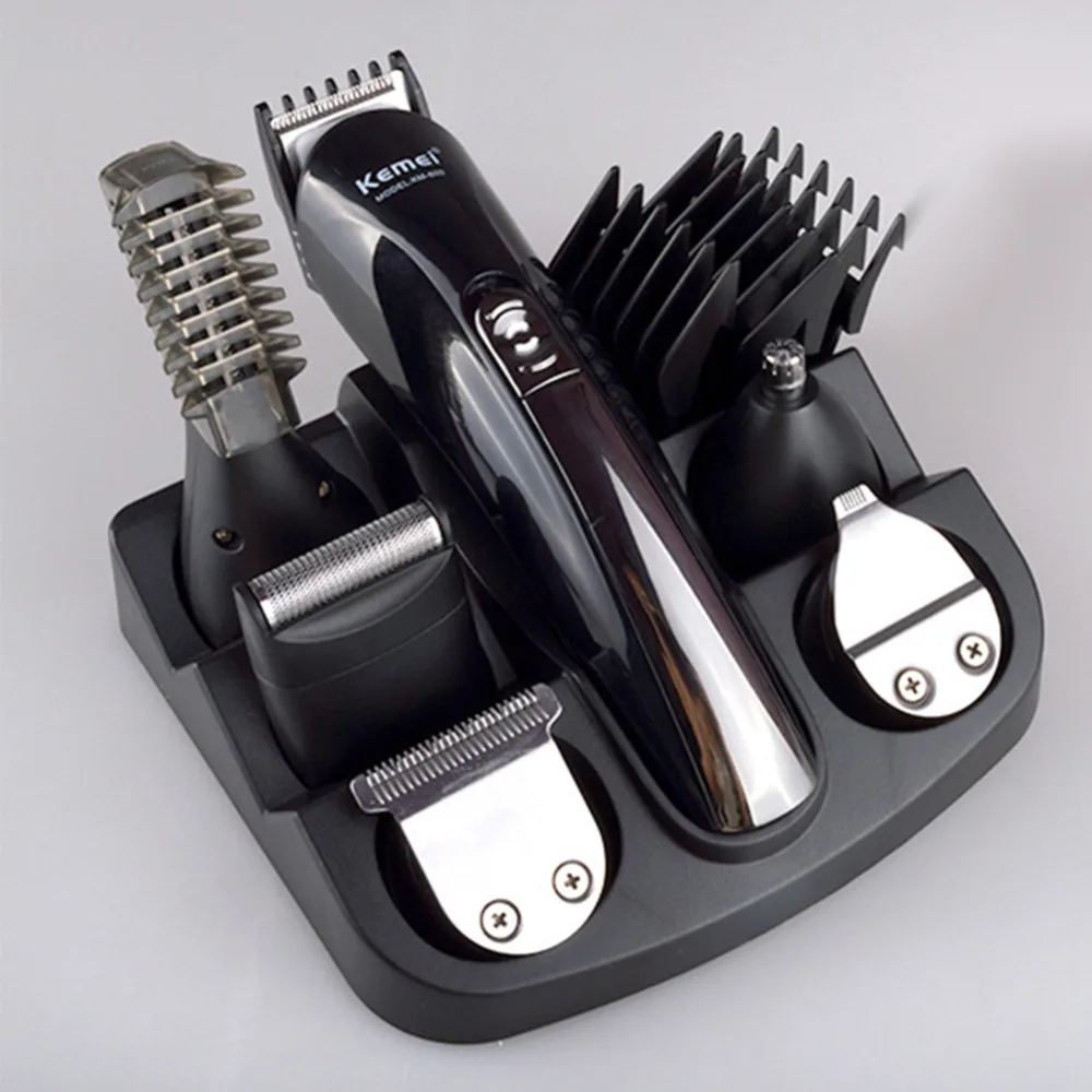 Kemei 5 in 1 Rechargeable Hair Trimmer Waterproof Wireless Electric Razor Hair Clipper Nose Ear Shaver Tool
