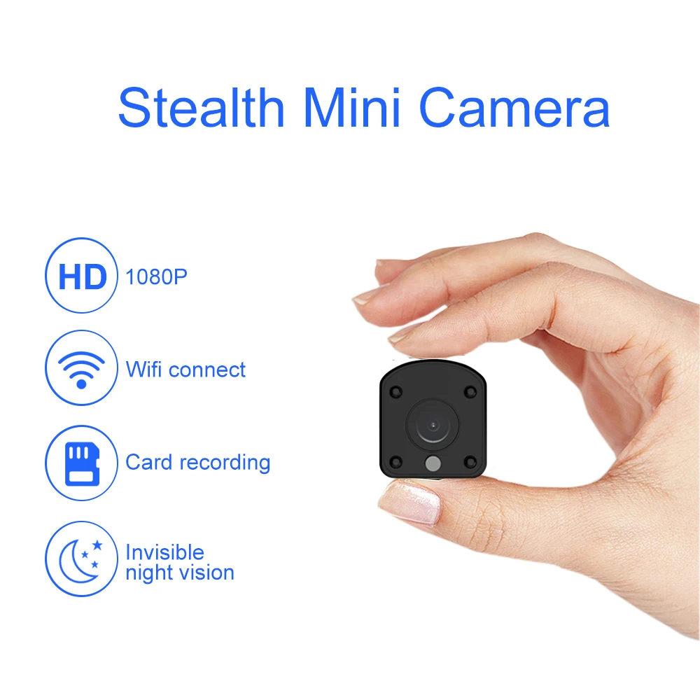 Мини Беспроводная Wi-Fi ip-камера 1080P 2.0MP, безопасность, удаленный монитор, маленькая камера, ночное видение, обнаружение движения, 64 ГБ, TF карта, запись