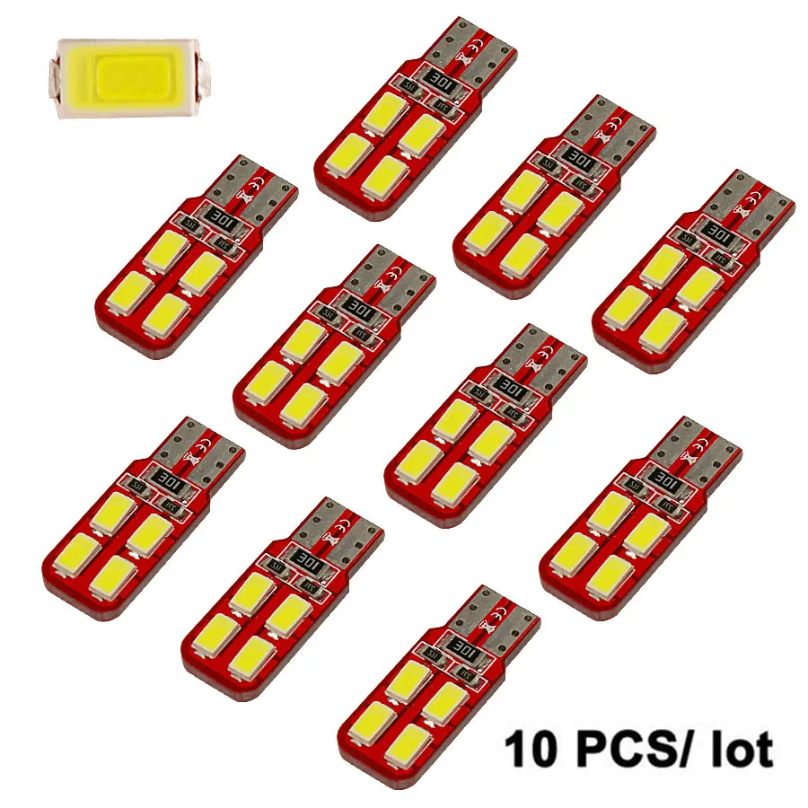 

10 шт., автомобильные светодиодсветодиодный лампы T10 194 W5W 8 SMD 5630 5730 SMD