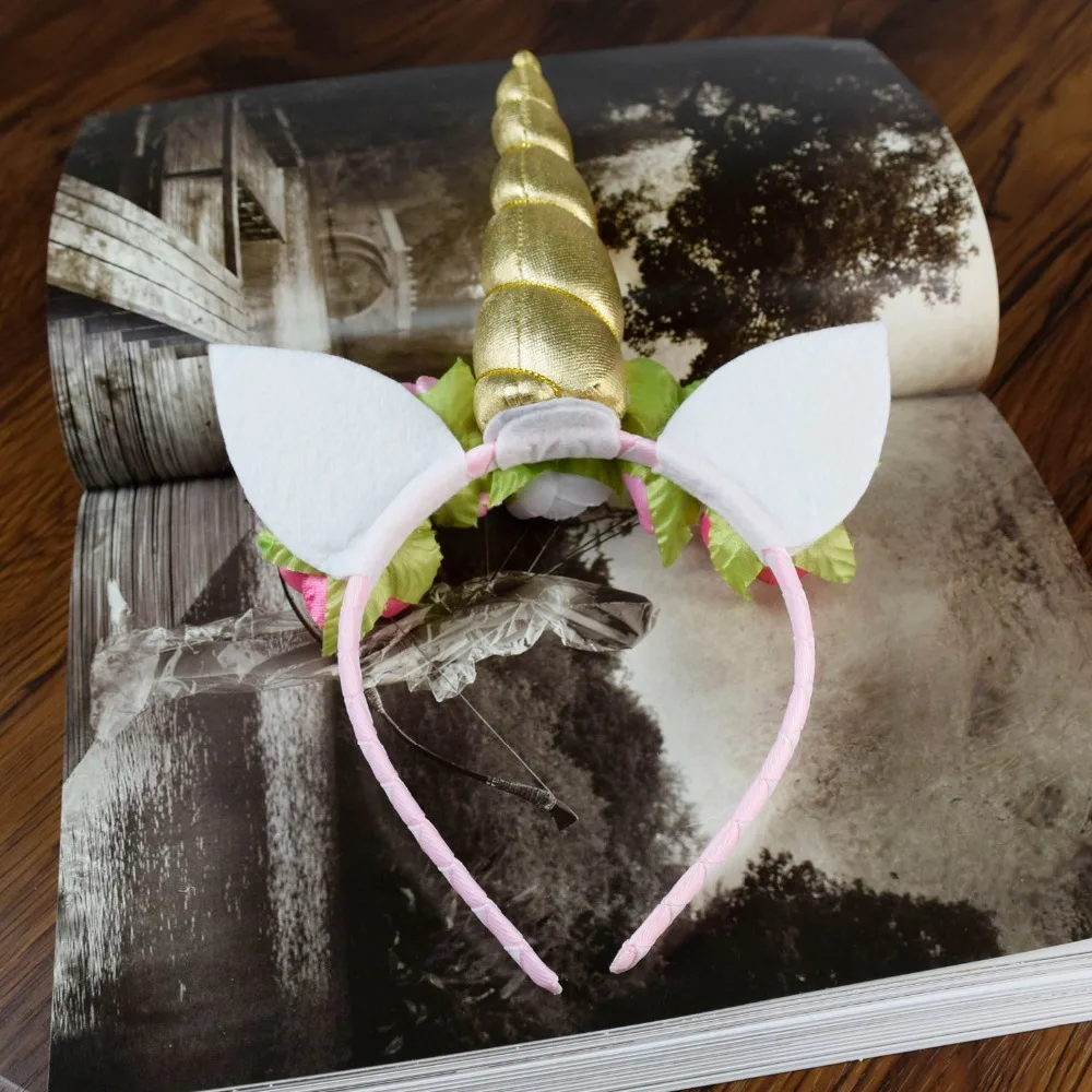 Glitter Unicorn Horns Headbands for Girls and Kids Headband Hair Accessories Flowers DIY Party | Детская одежда и обувь