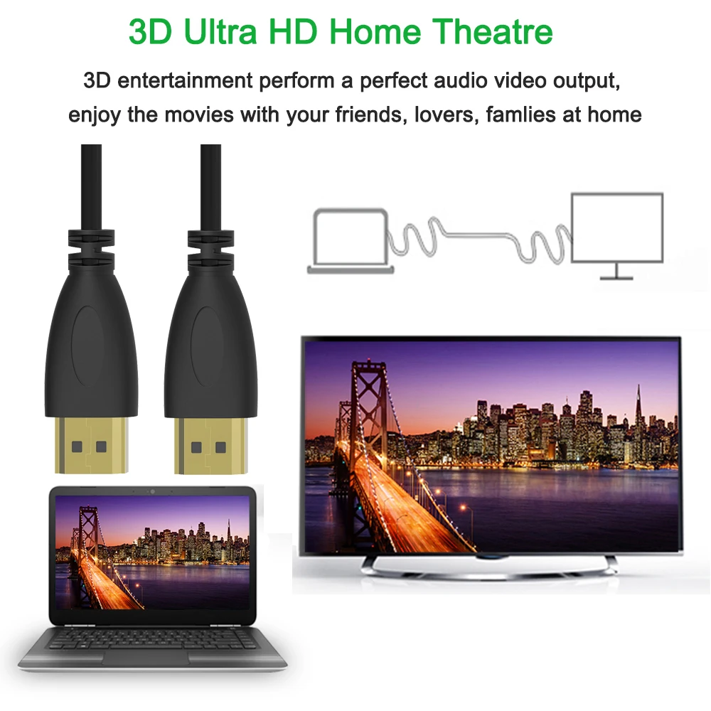 Кабель Strentch совместимый с HDMI штекер Позолоченный разъем кабель 4K 3D для HD TV PS4 XBOX