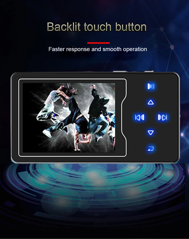 Обновленная версия сенсорной кнопки D08 MP4 плеер с Bluetooth 2,4 дюймов HD экран без потерь 16 Гб динамик электронная книга FM медиа MP4 плеер
