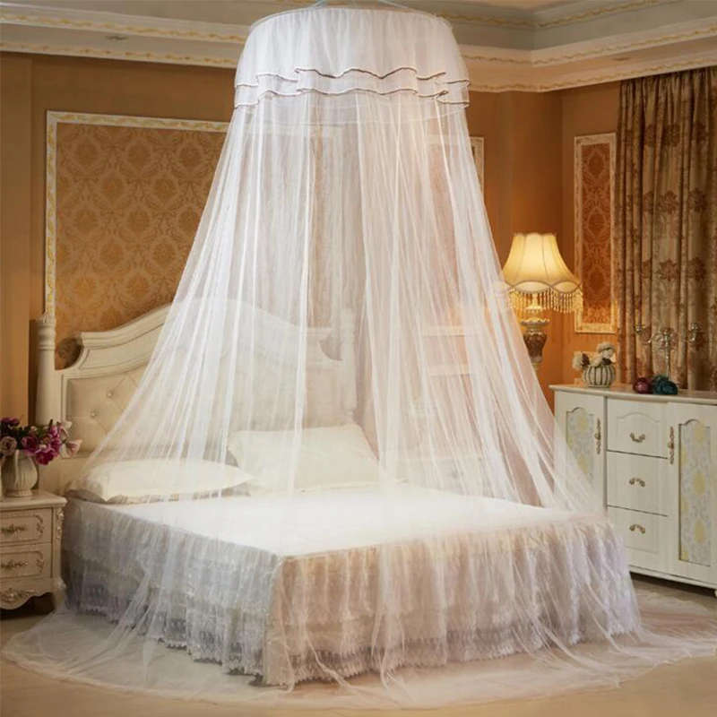 Роскошная Розовая Круглая москитная сетка висящий купол сеть от комаров