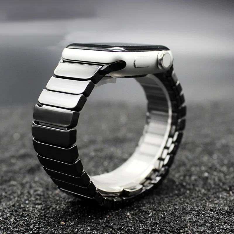 Black Высокоэлегантный керамический ремешок для Apple Watch series 5 4 3 2 1 44 мм 40 мм 42 мм 38 мм Мужской Женский модный браслет ремешок для iwatch - Цвет ремешка: Black