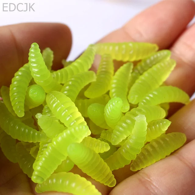 2 см 0 3 г Maggot Grub мягкие приманки черви светящиеся рыболовные для креветок Shad запах