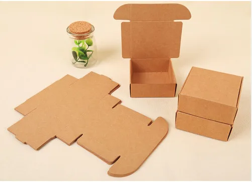 

Retail 8*8*4cm 20Pcs/Lot Small Gift Kraft Paper Packing Party Boxes Handmade Soap Little Food Package Aircraft Paper Boxes