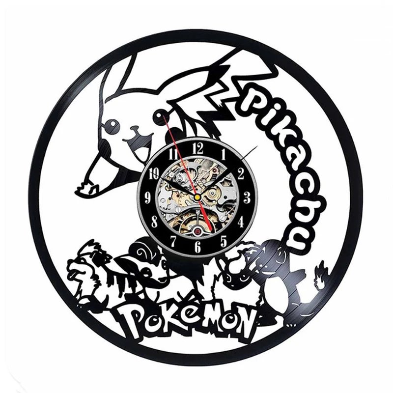 15 Saat Wandklok Pokemon настенные часы дизайн декоративная детская комната мультфильм Пикачу винтажные виниловые часы-пластинка домашние декоративные часы - Цвет: 15