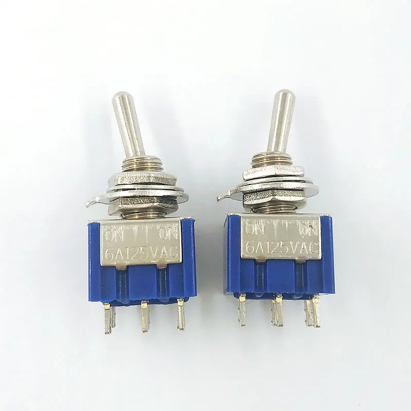5 шт./лот миниатюрный рычажный переключатель DPDT 6A 125V AC / 3A 250V Миниатюрный 6