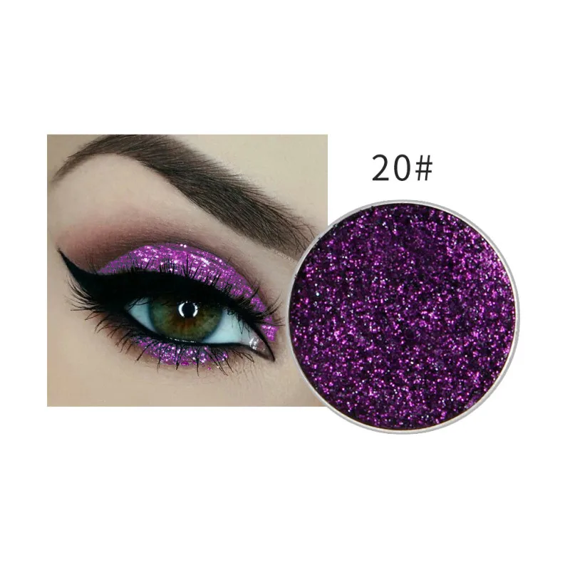 20 NICEFACE 1Pc Single Color Long-lasting Diamond Eyes Shadow Eye Glitter Shimmer Makeup Powder Monochrome Glitters 24colors TSLM1 - Цвет: 20