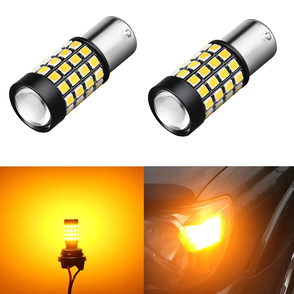 2x 1600Lm 52 SMD чрезвычайно яркие янтарно желтые 1141 1003 7506 BA15S 1156 светодиодные лампы