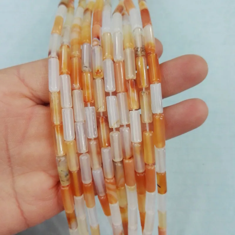 

Natural red carnelian stone Tube Beads Wholesale Best Selling Cylinder Bead 4mm*13mm 50Pcs DIY Jewelry Accessories