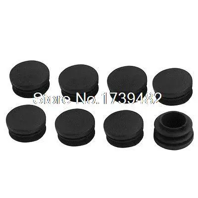 

8 Pcs Black Plastic 30mm Dia Round Tubing Pipe Insert Caps Covers
