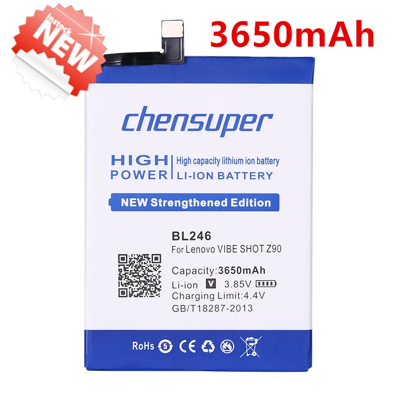 2 шт./chensuper 3650 мАч BL246 для Lenovo Vibe Shot Max Z90-3 Z90 аккумулятор | Мобильные телефоны и