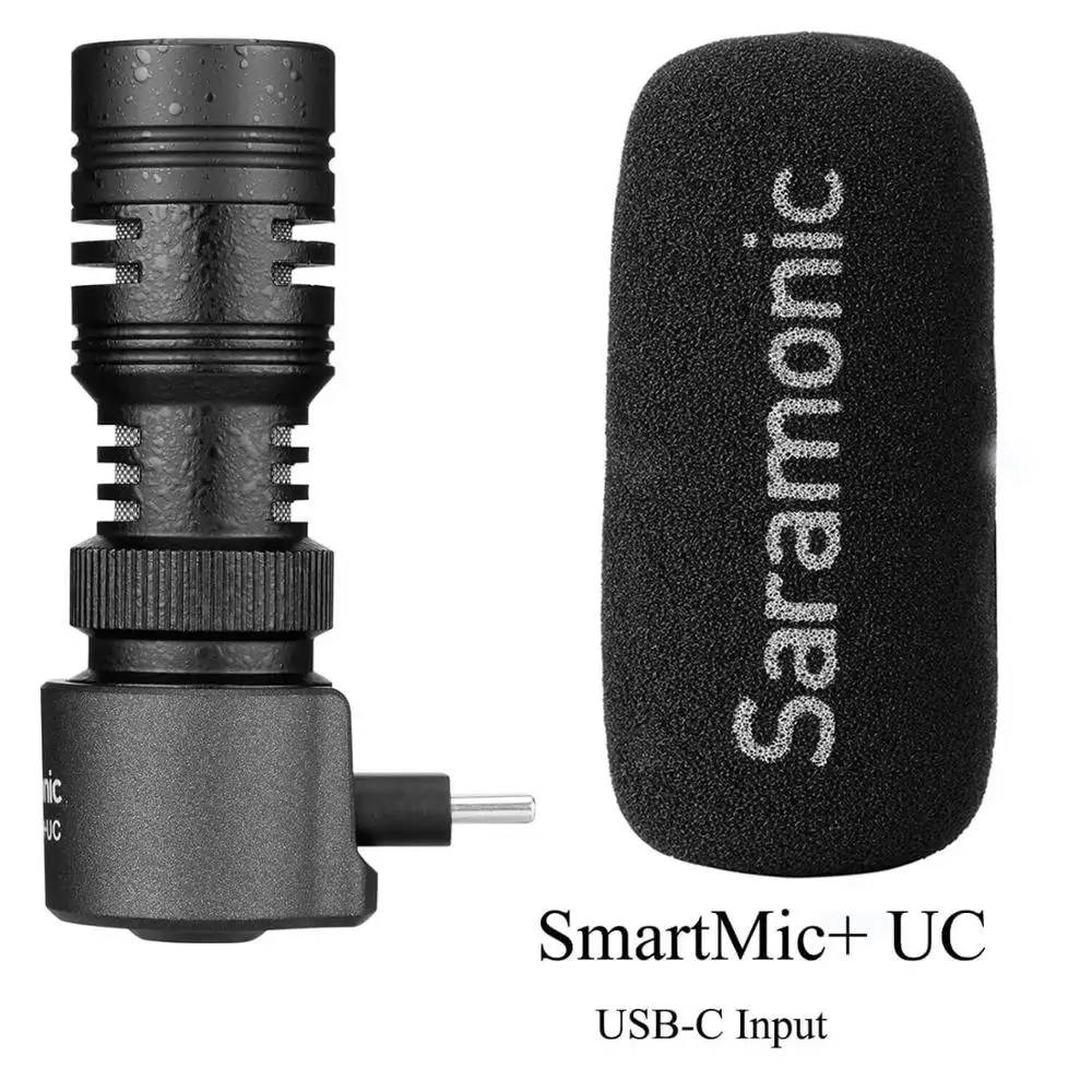 SmartMic Plus UC Saramonic SmartMic+/Di/UC TRRS направленный микрофон с поролоновым ветровым стеклом для IOS iPhone x 8 7 7 plus Android смартфонов - Цвет: SmartMic Plus UC