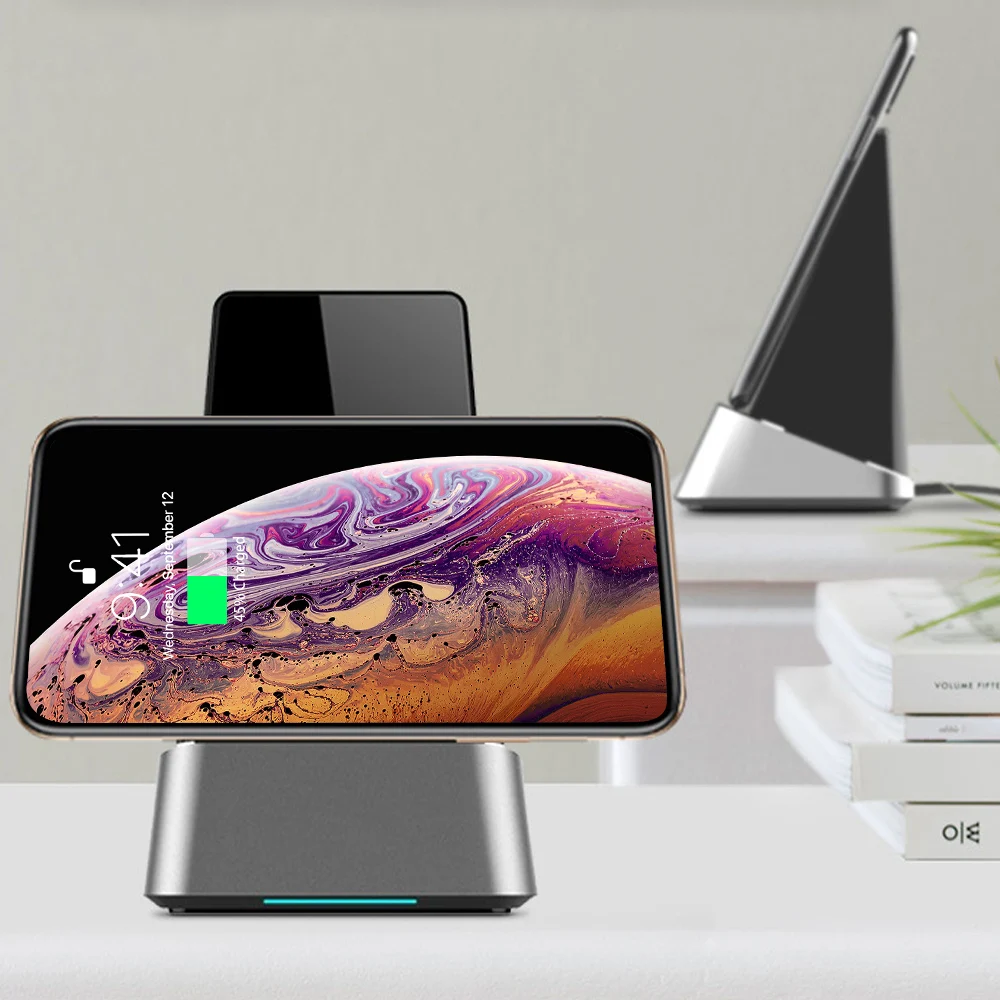 Беспроводное зарядное устройство Ascromy 15 Вт Qi для iPhone XS Max X 8 Plus Samsung s10 + S10 Quick Charge