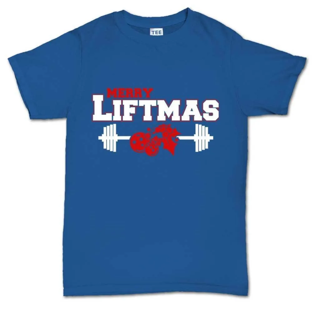 Новое поступление 2018 Мужская футболка новая с надписью Merry Liftmas подарок для