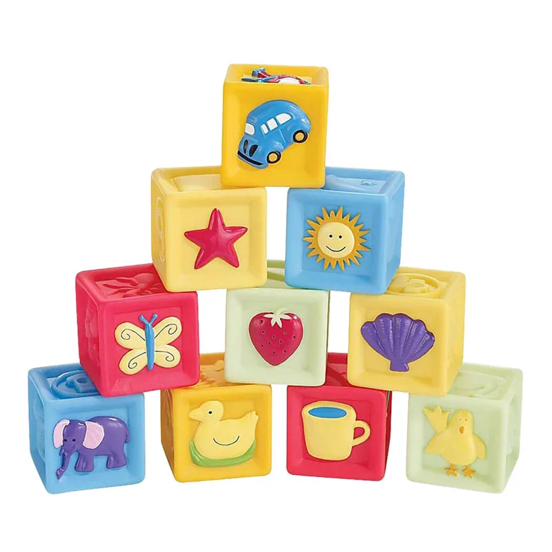 10 шт. Детский мягкий резиновый ПВХ строительные блоки для раннего детского