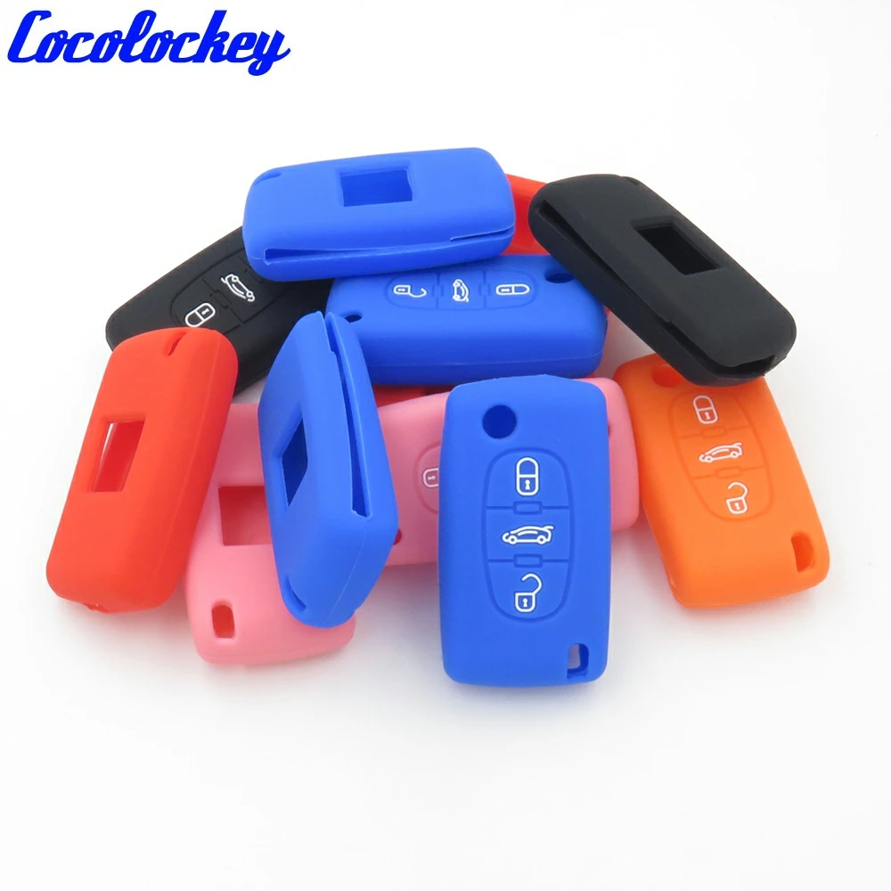 Cocolockey силиконовый чехол для автомобильного ключа Peugeot 207 407 407SW Citroen C4 C5 C6 C8 без